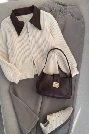 Neutral Nest Ribbed Sweater Set π€π§₯ | Soft Luxe Edition